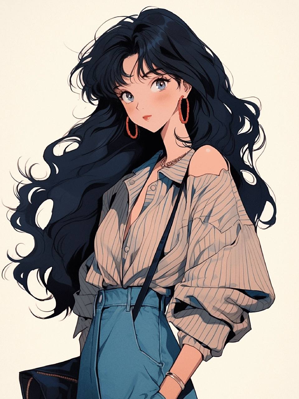 复古港风 61 甜酷女孩漫画头像