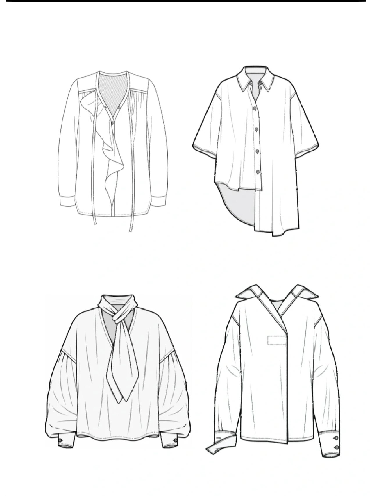 服装设计素材/40款衬衫款式