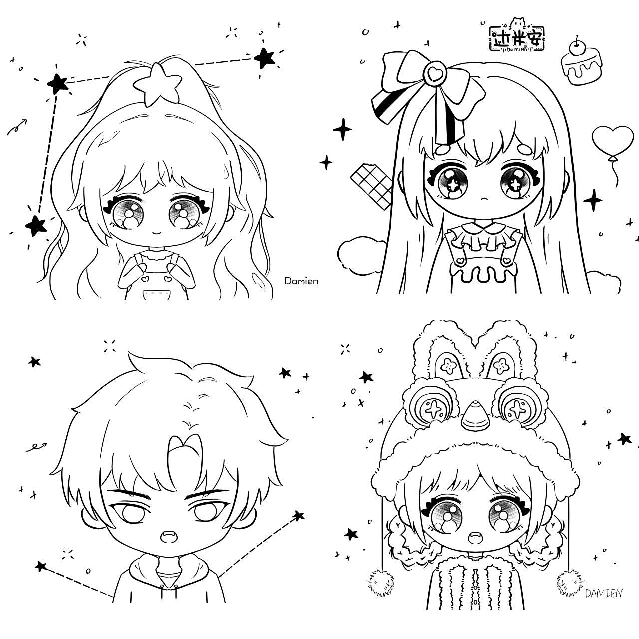 简笔画q版小人头像合集 简笔画q版小人头像合集        临摹弯弯老师