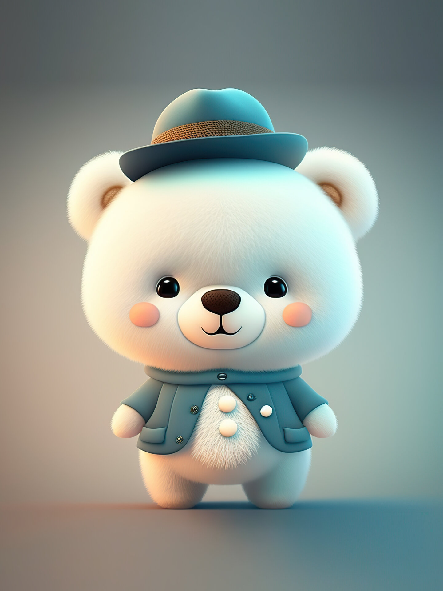 可爱的蓝色小白熊来了