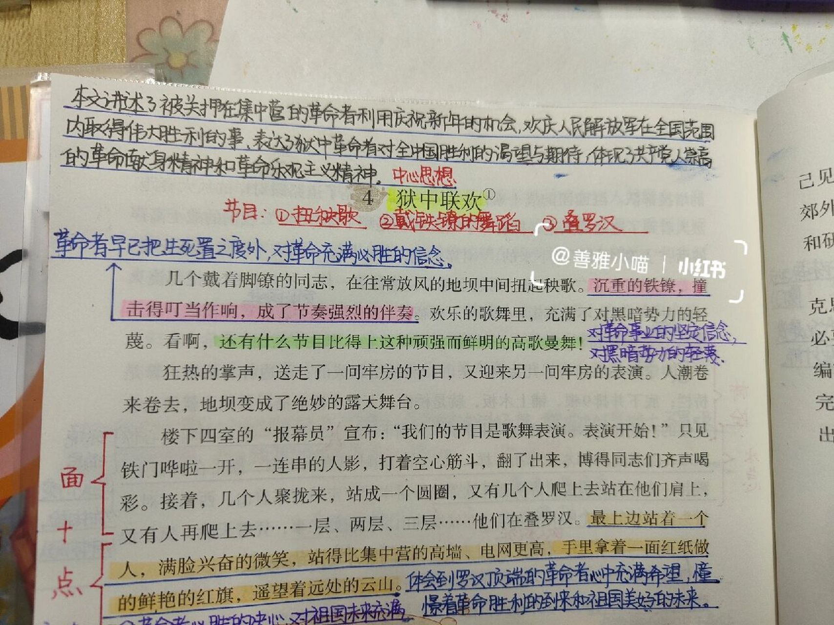 狱中联欢笔记照片图片