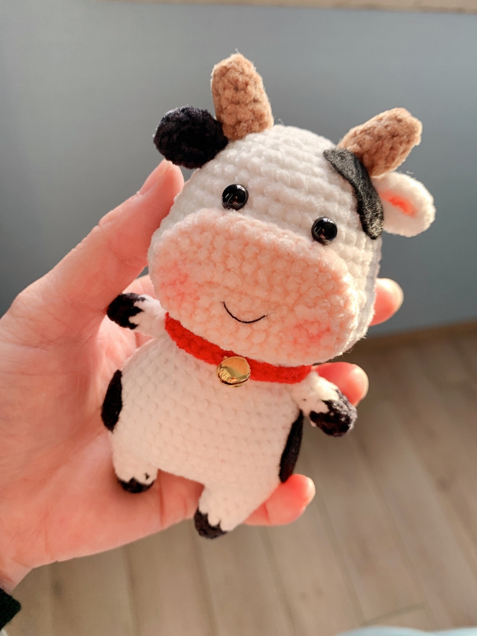 手工编织牛牛玩偶小挂件  happy 🐮year 线材:2㎜雪尼尔双股 钩针