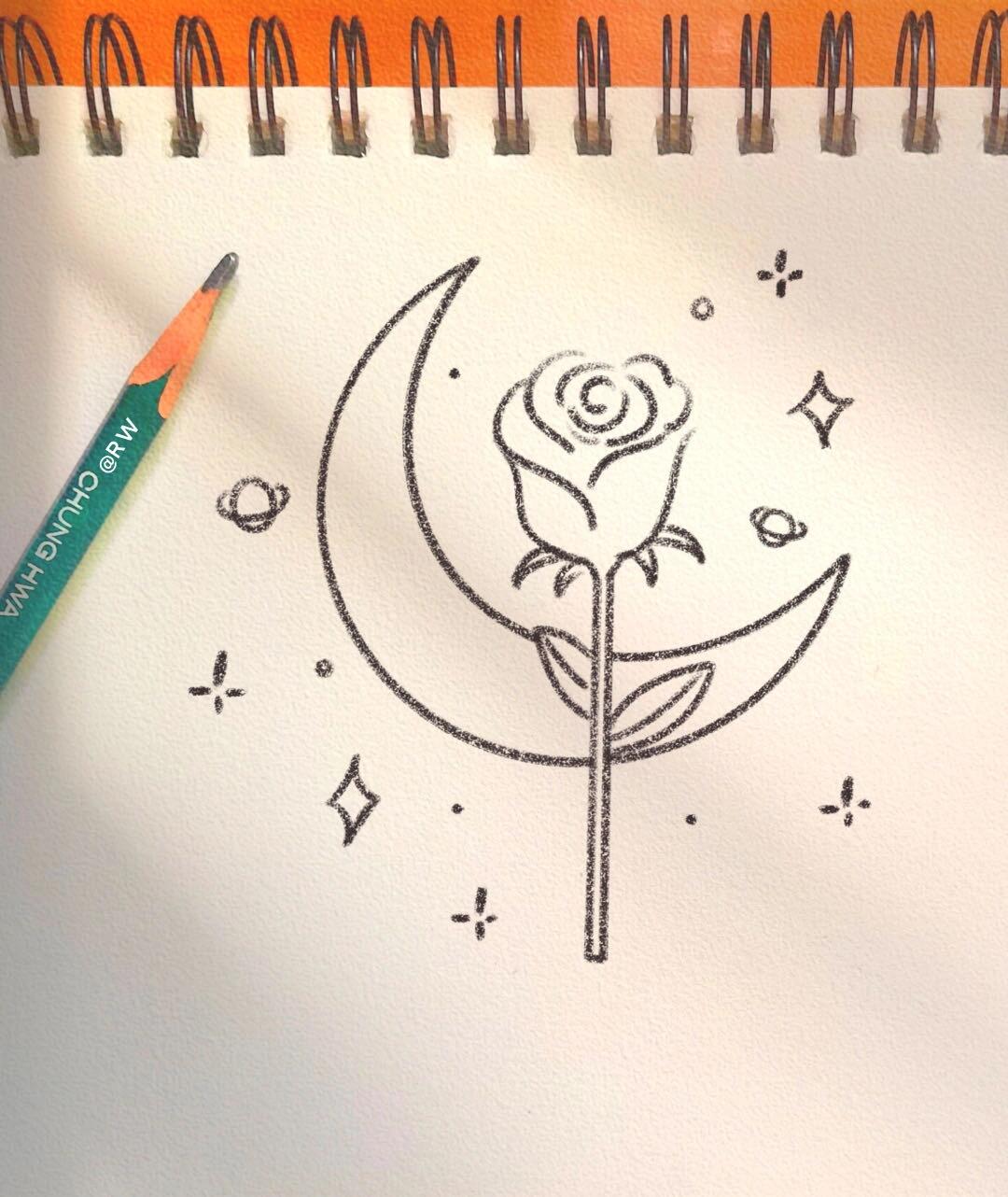 花朵简笔画过程