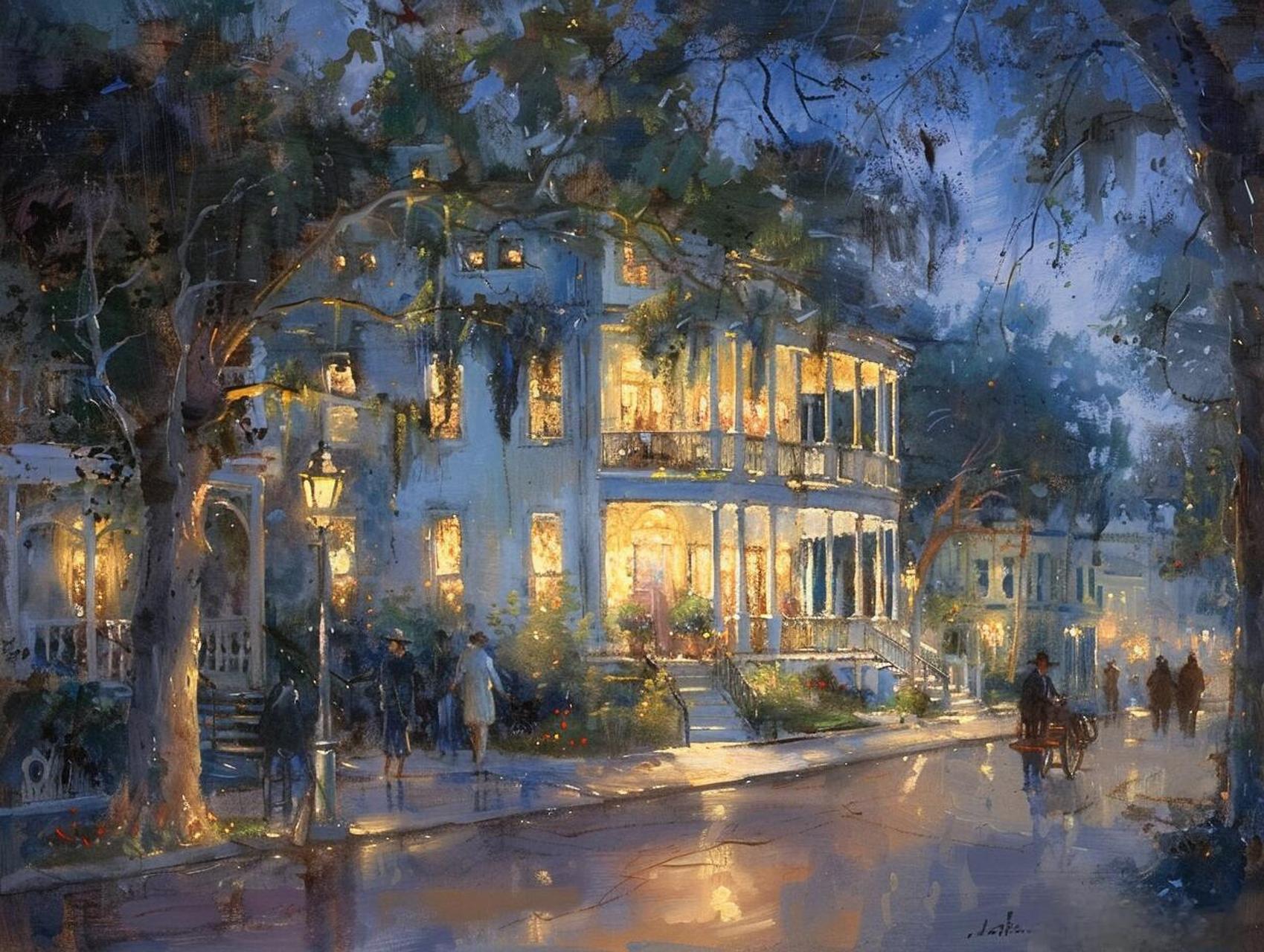 ai油画|宁静的夜晚