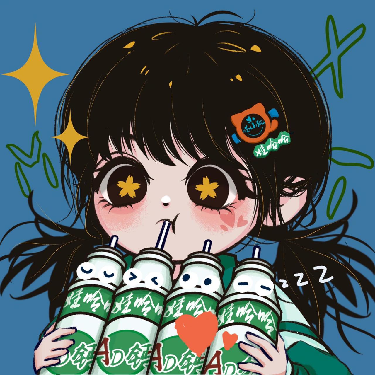 可爱头像(吃货篇-娃哈哈) 娃哈哈喝到嗨是小时候最大的梦想,宝贝们有