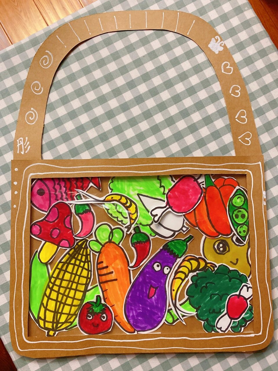 创意美术分享《菜篮子》 #创意美术# #少儿美术课件# #少儿创意美术