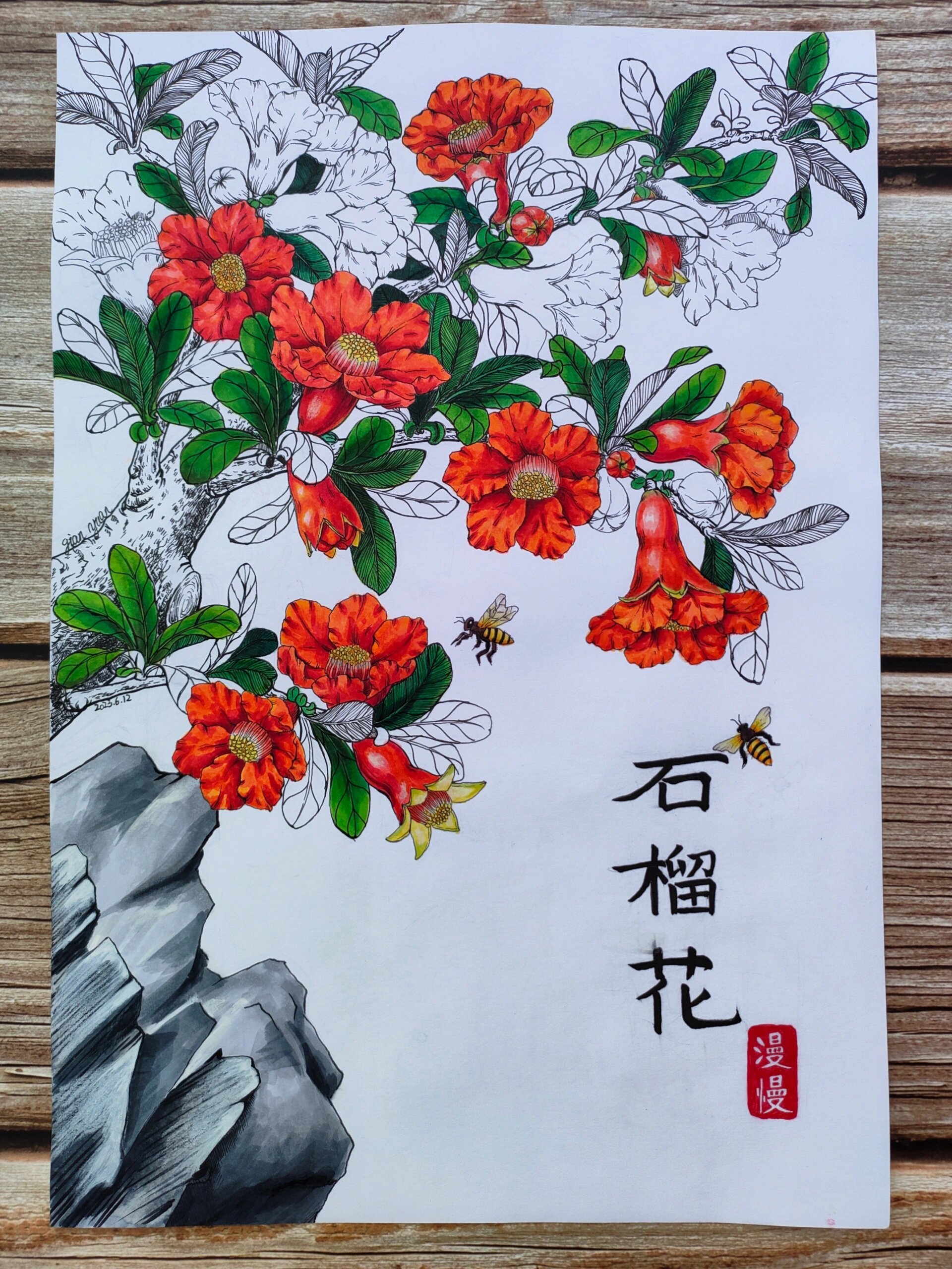 石榴花简笔画怎么画图片