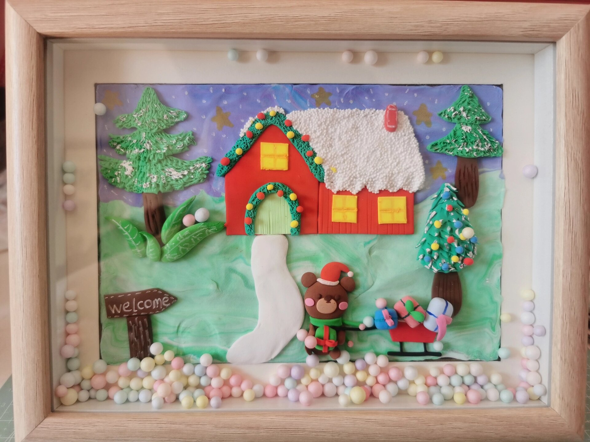 超轻粘土雪景房子