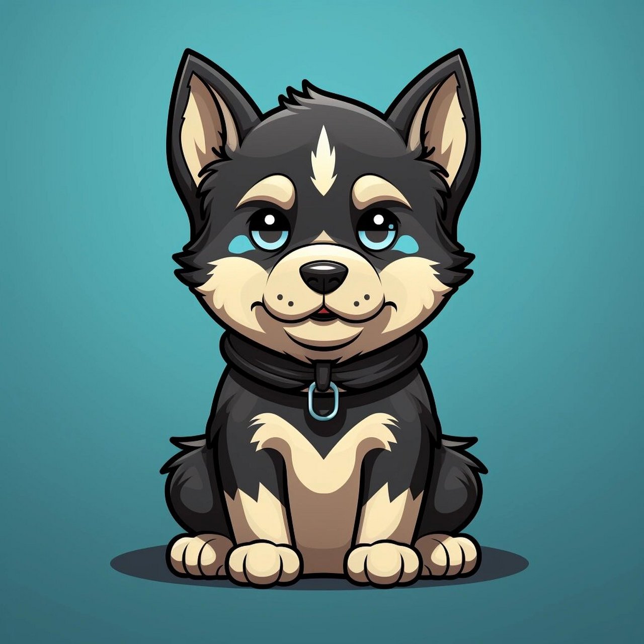 狗狗插画头像设计|哈士奇