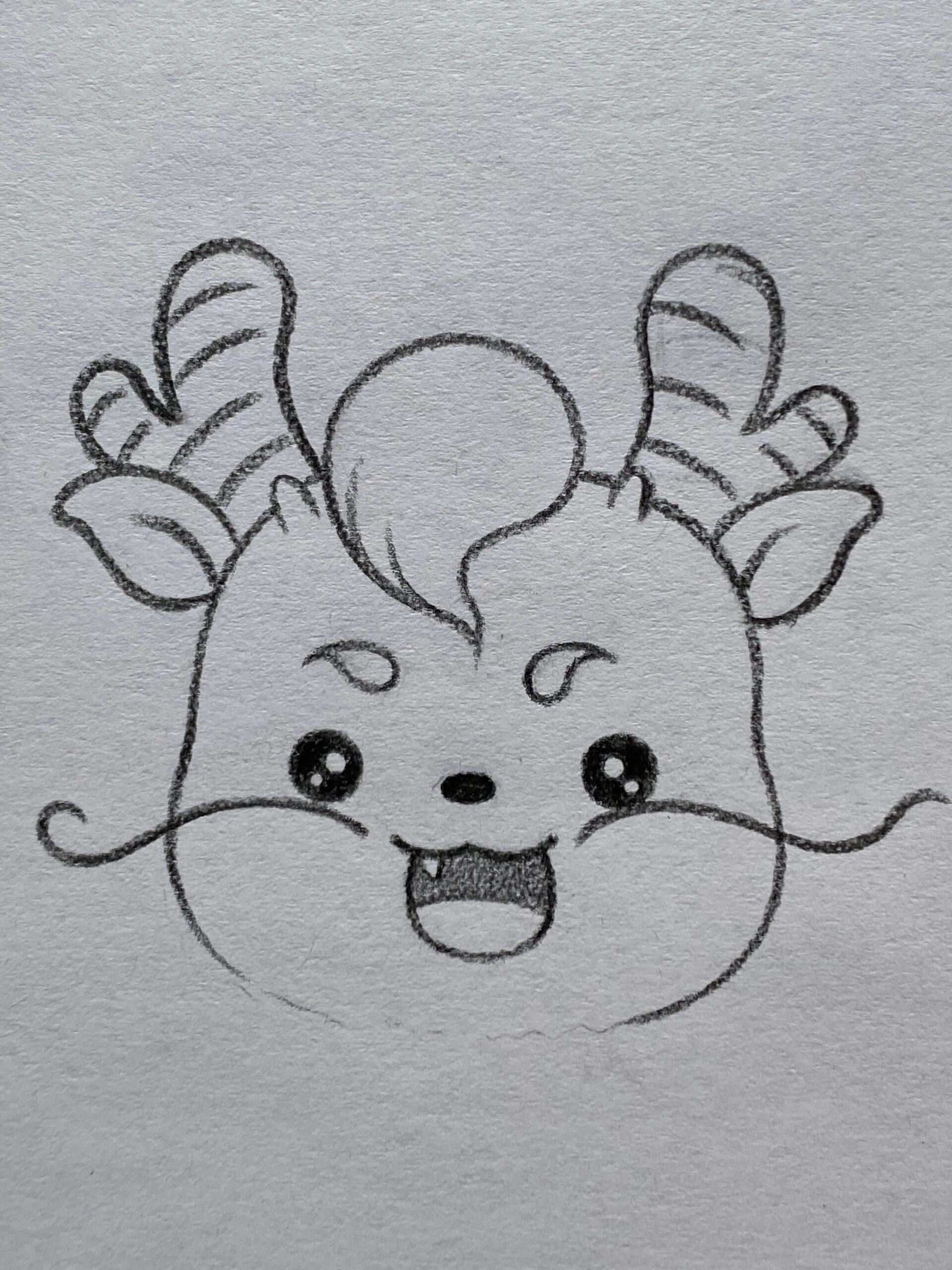 画画过程图 教你画可爱小龙