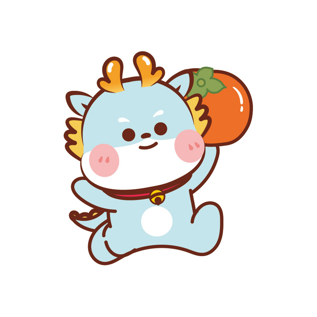 小飞龙ip卡通形象插画表情包大吉大利 小飞龙ip卡通形象,治愈系ip