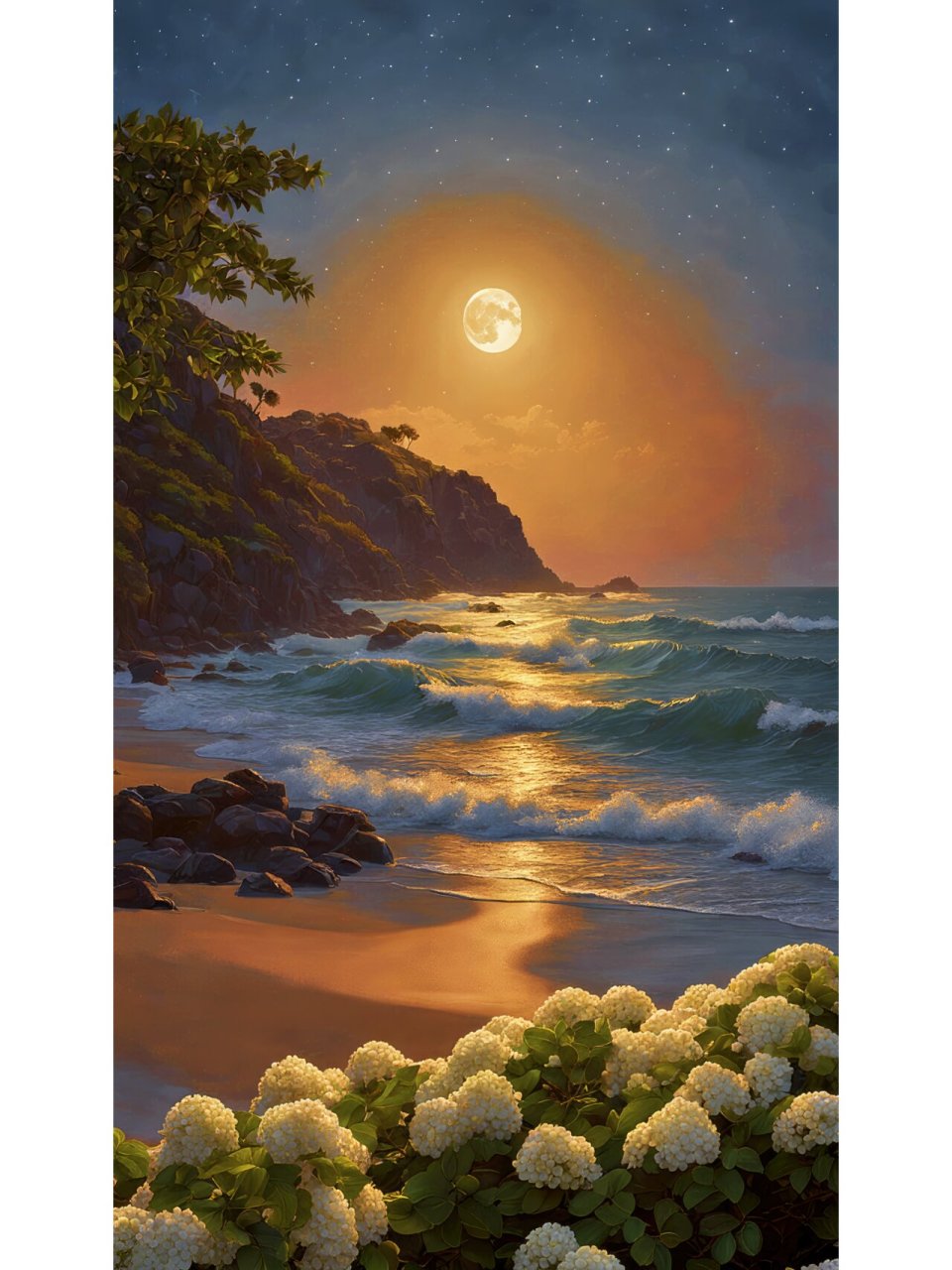 治愈系手机风景壁纸—海上生明月 拿图请留痕,需要原图请私信,免费送.