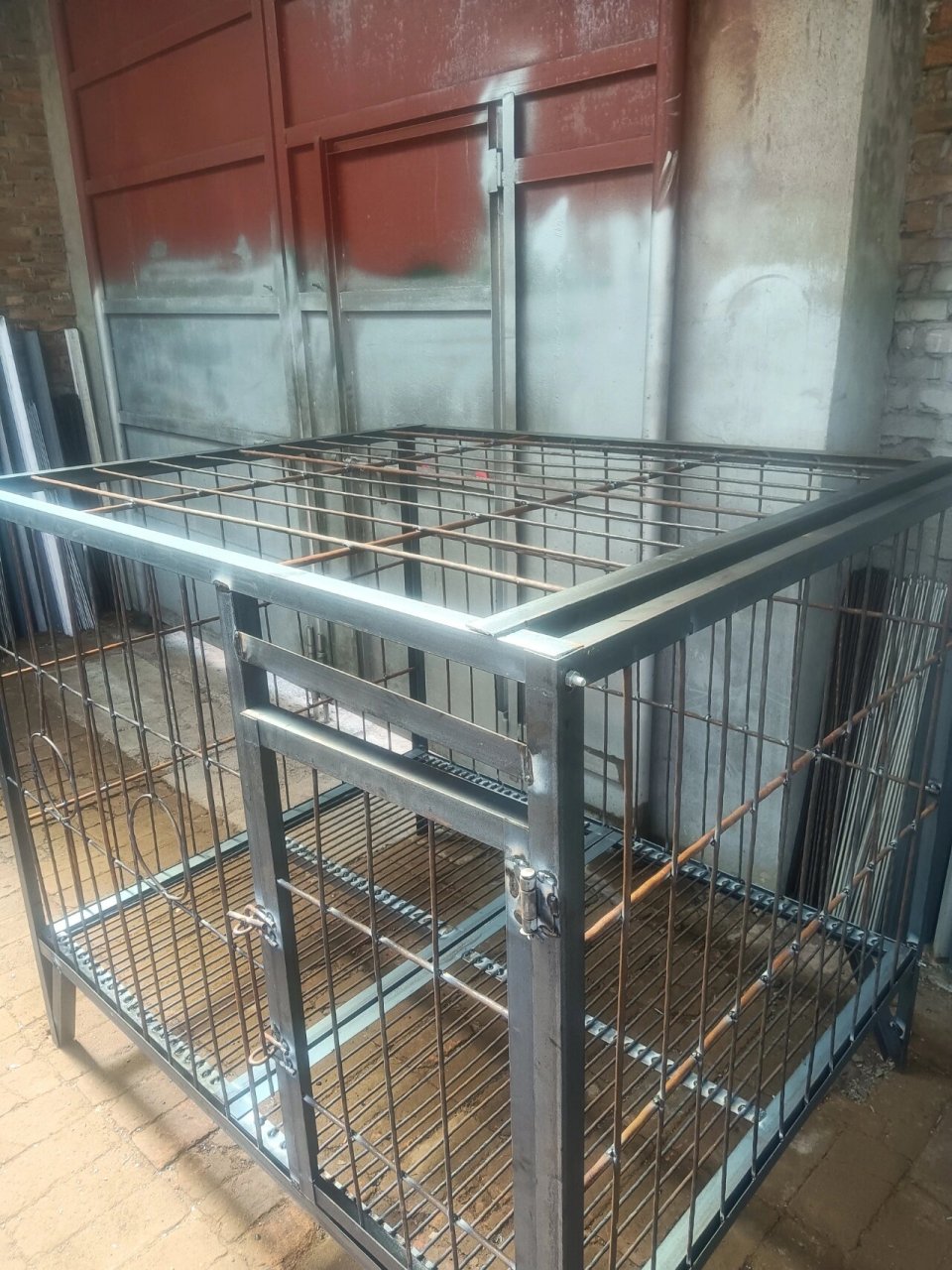中大型犬角铁钢筋狗笼手工焊接