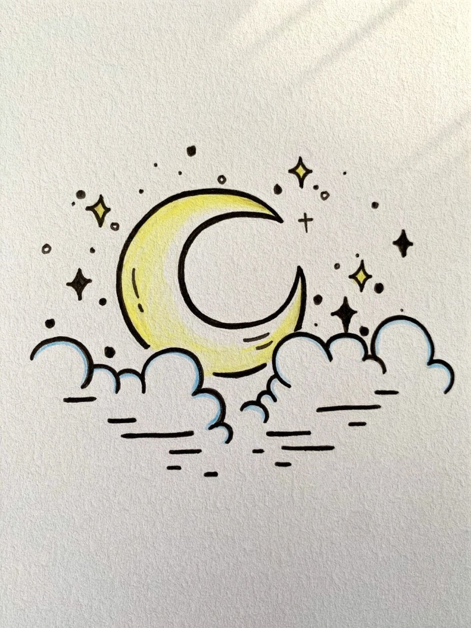 简笔画•插画-月亮        超简单的月亮简笔画教程来啦～ 临摹自