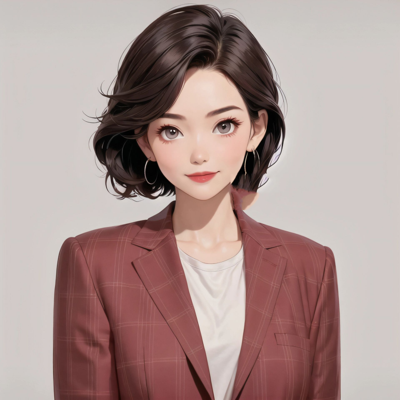 7815红色西装酷飒成熟女生职业头像