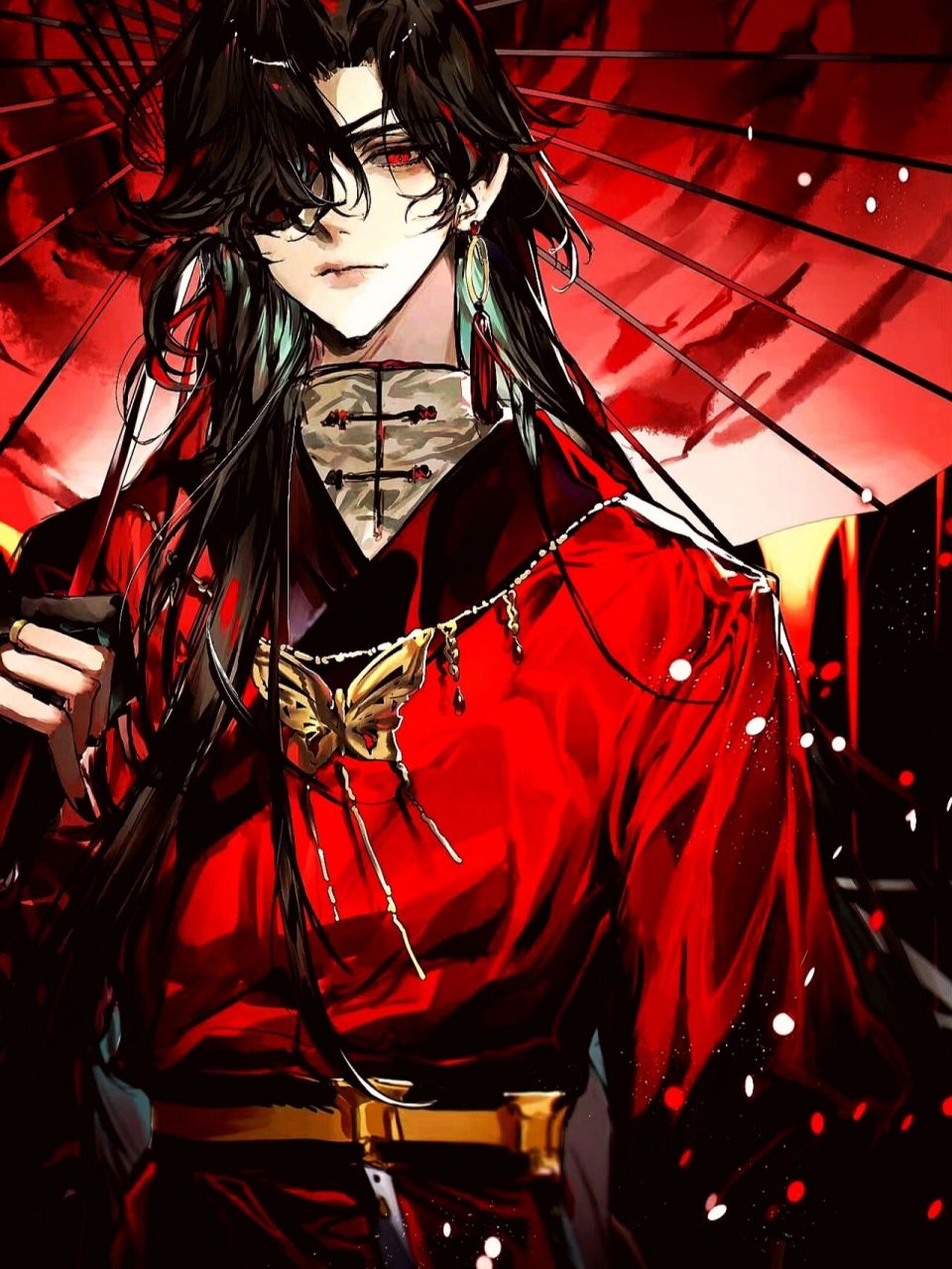 持红伞的花城绝美!