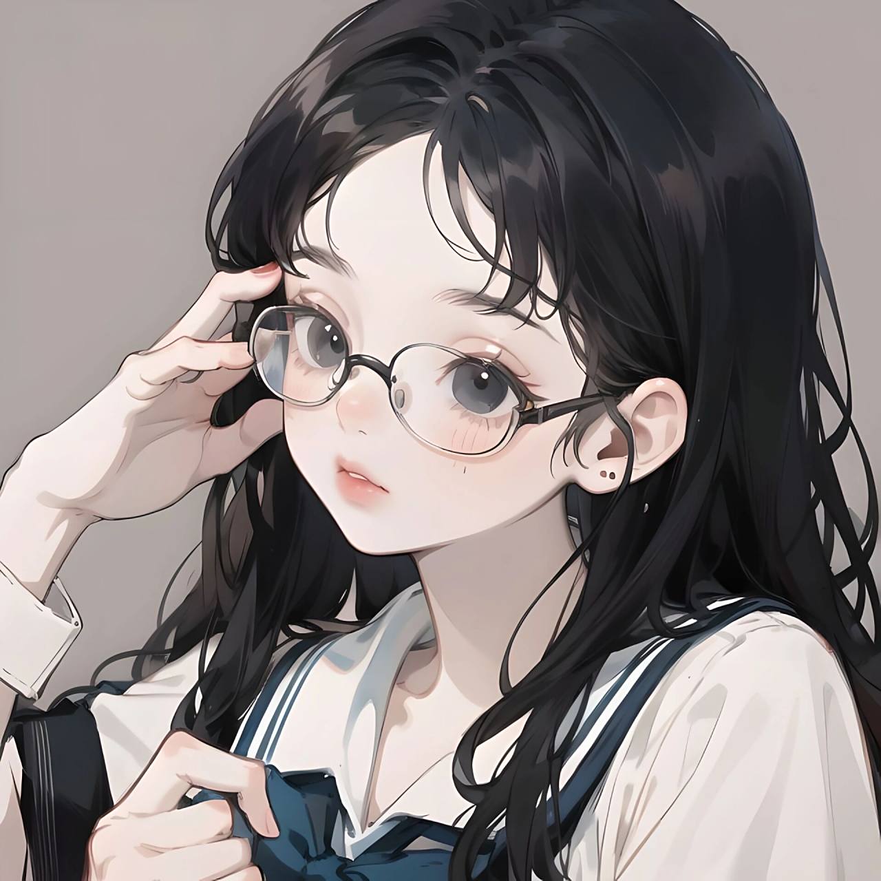 眼镜61女生头像～ 美女贴贴～学生气息扑面而来,眼镜控这谁顶得住呀