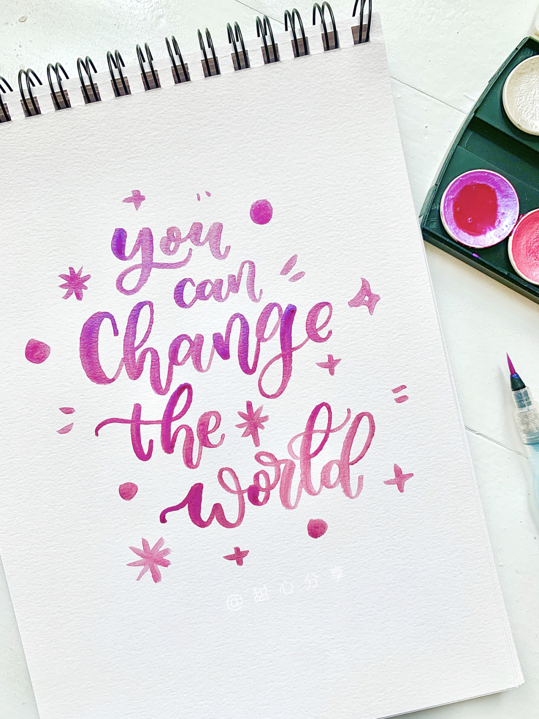 好漂亮 brush lettering/英文花体字 手写素材/手帐素材教程 brush