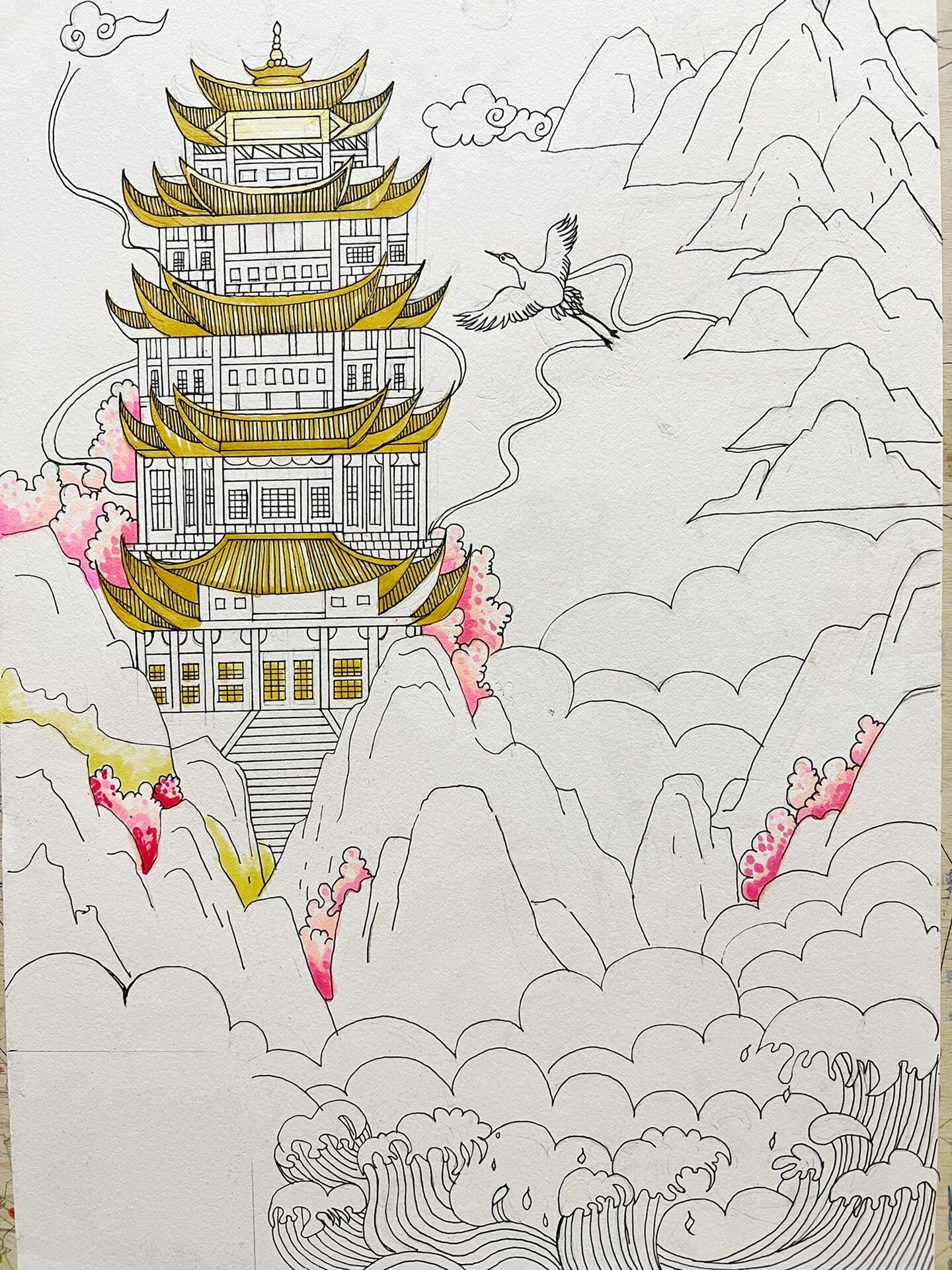 古诗配画之黄鹤楼