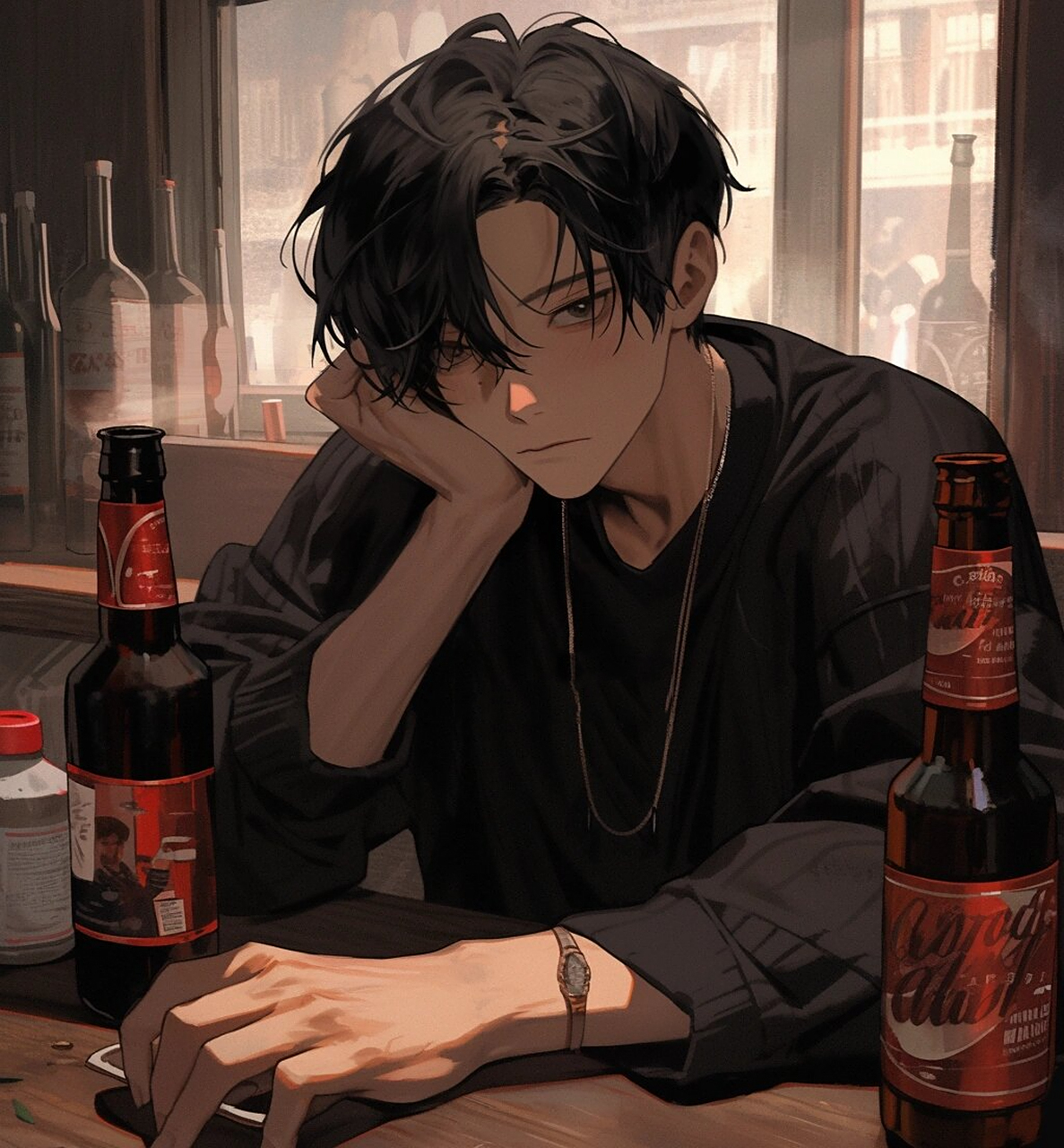 喝酒小哥—男生头像