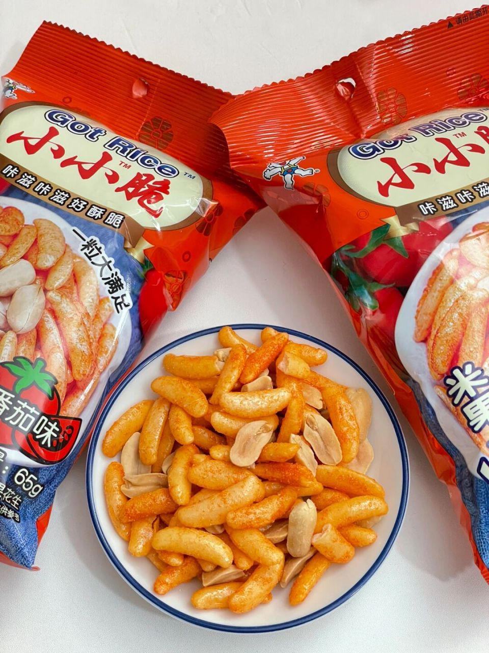 米果77花生这是什么神仙搭配啊 浓郁的番茄味布满了整个米果 花生酥