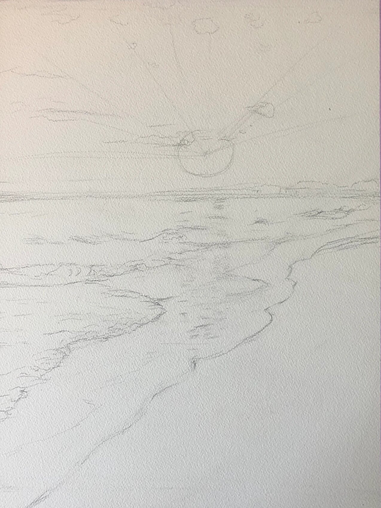 水彩画:海边日落(附步骤图)