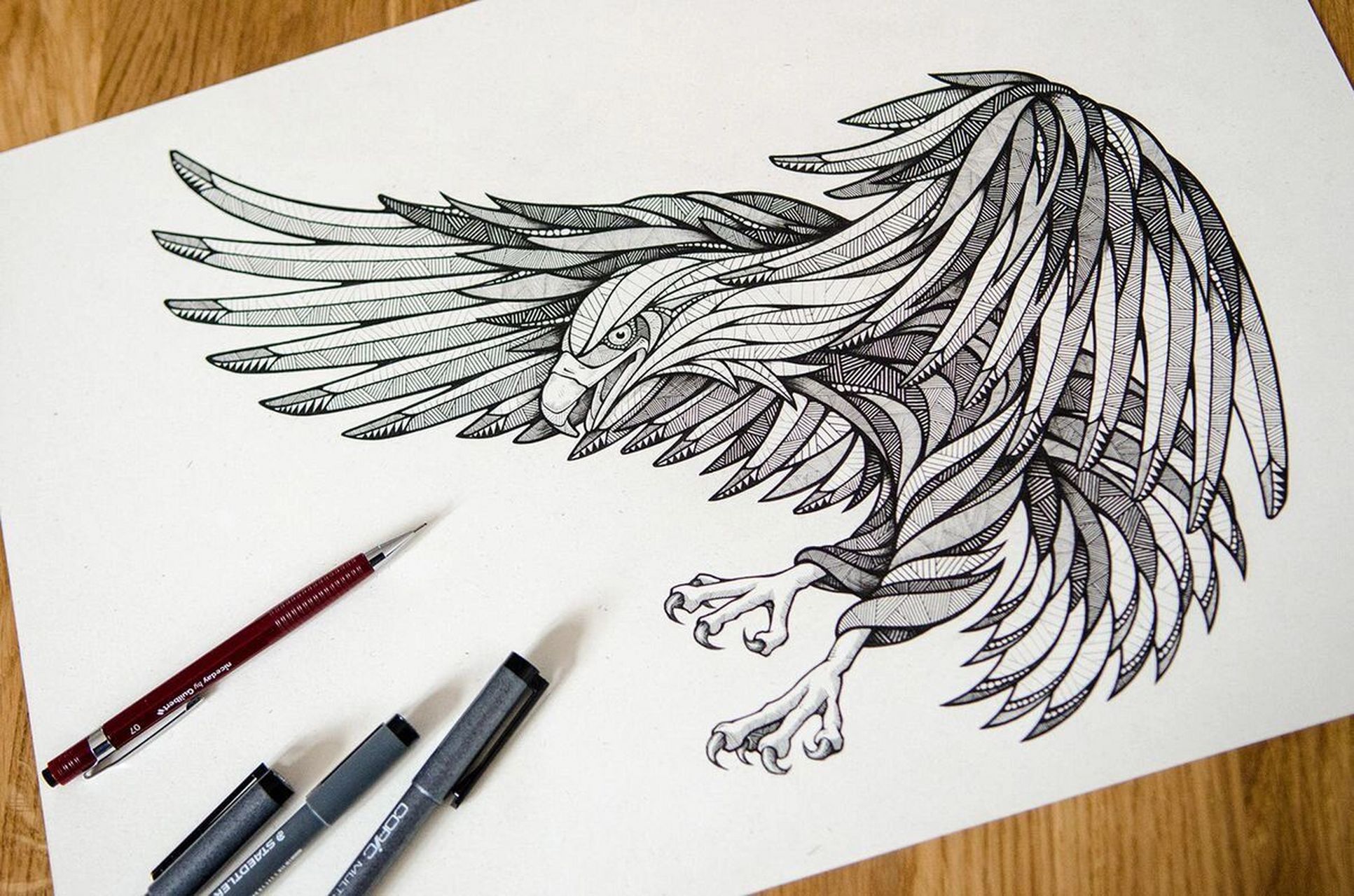 老鹰纹身手稿合集 喜欢自由的 可以看看 老鹰适合