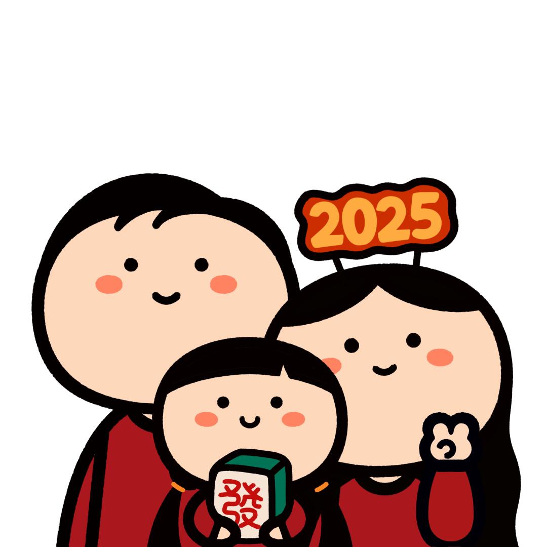 亲子头像:我们的一家三口发财版