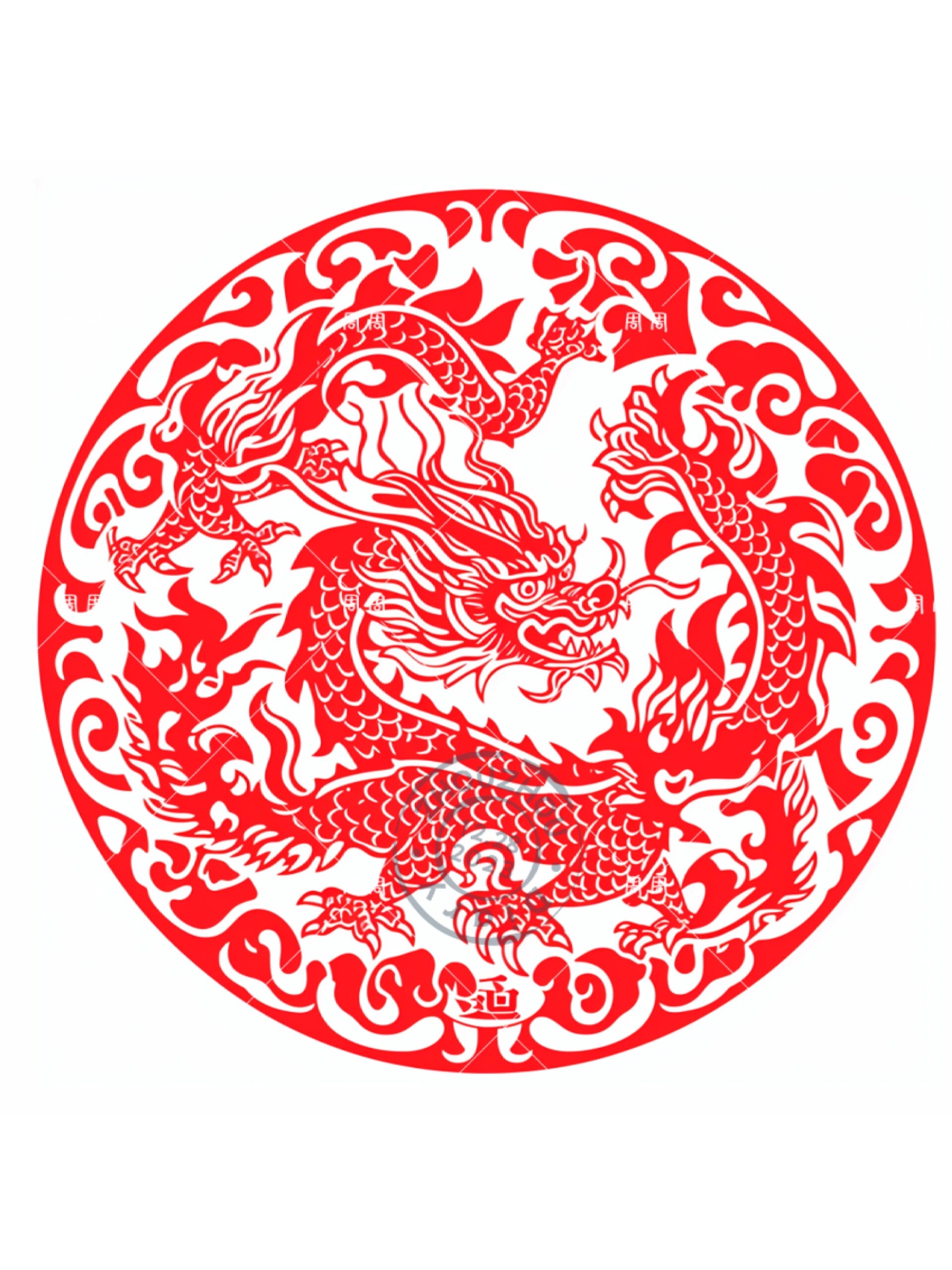中国龙剪纸(四)|2024龙年|图案设计