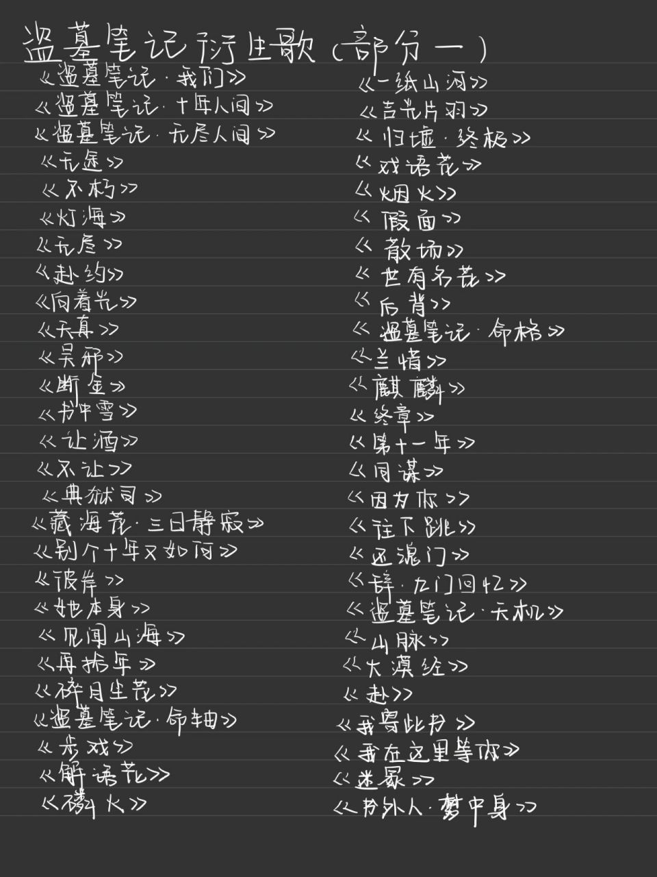 盗墓笔记衍生歌(部分一)