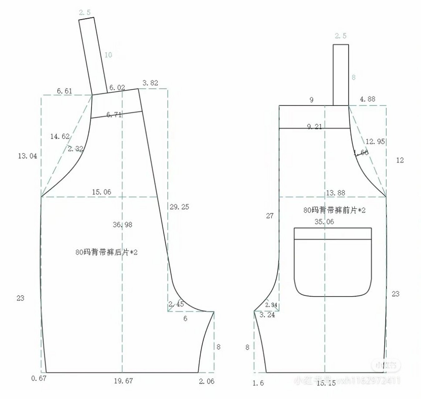 宝宝80码背带裤裁剪图 交作业啦!