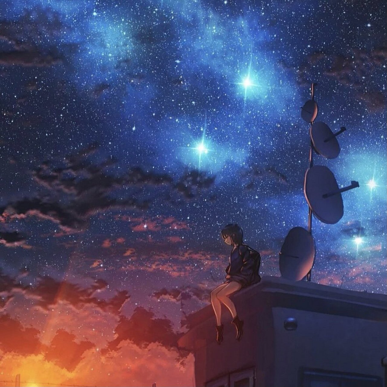 唯美背影星空头像!