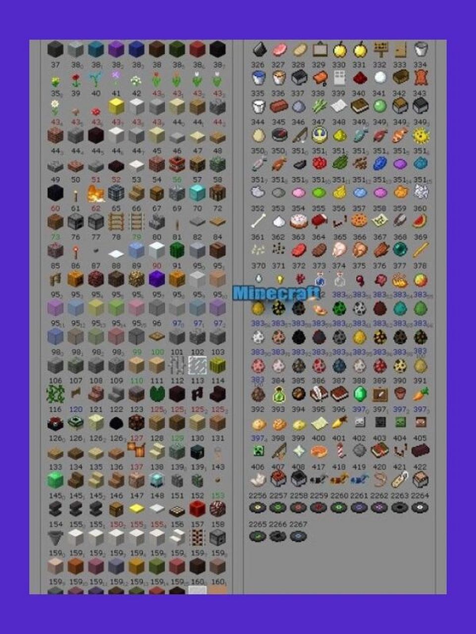 我的世界所有方块