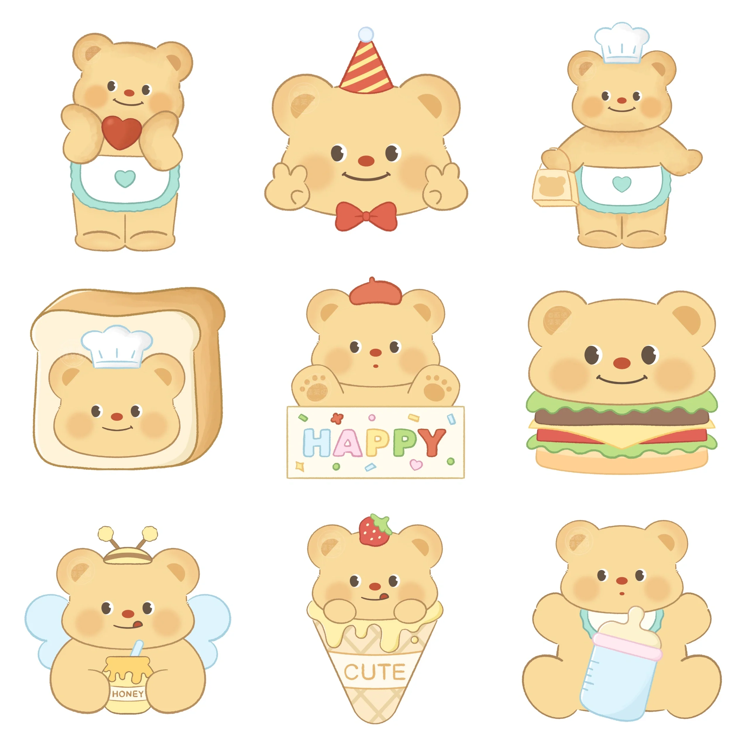 炒鸡可爱的黄油小熊头像