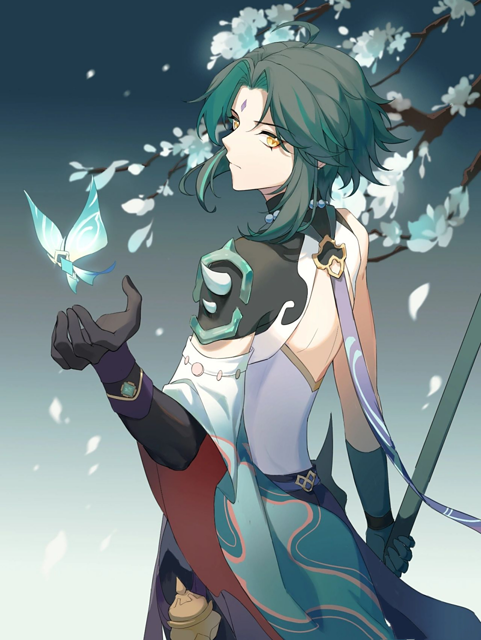 原神高清壁纸:魈 有点妖孽惹 全是高清大图,这里放不全 画师即水印,侵