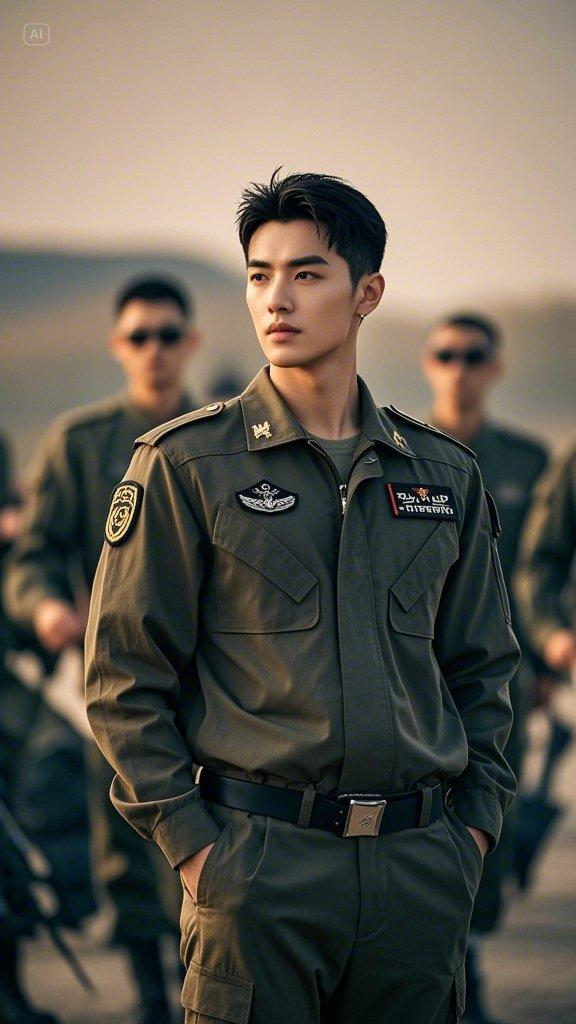 中国人身穿军装一位绝世帅哥再长的路,一步一步也能走完;再短的路,不