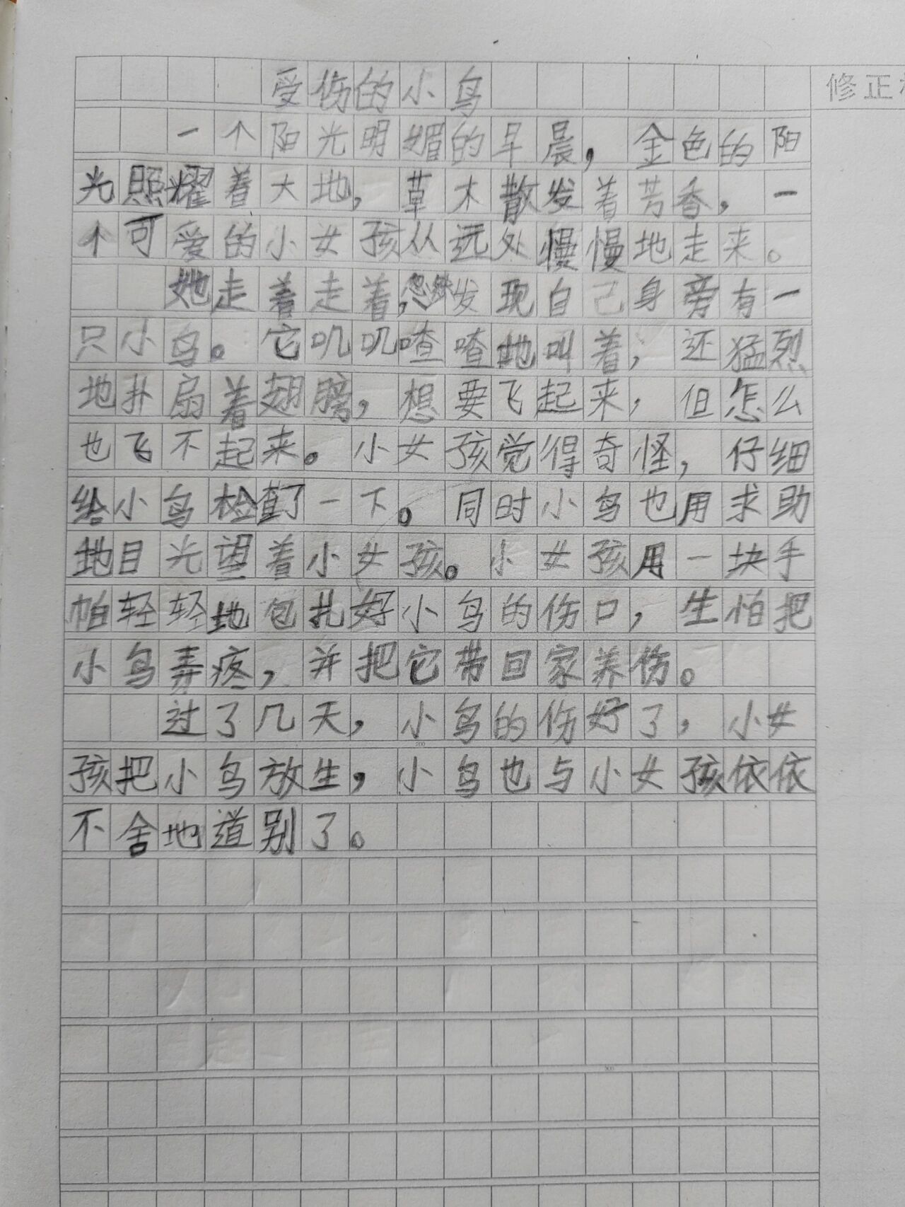 受伤的小鸟 二上看图写话