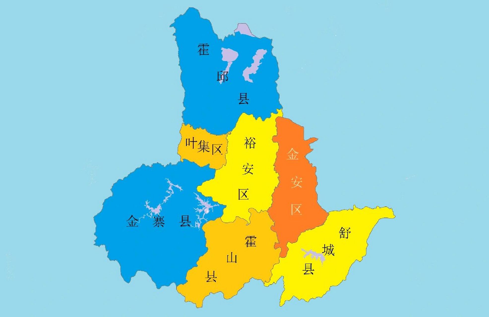 安徽省行政区划地图@六安市-皖n