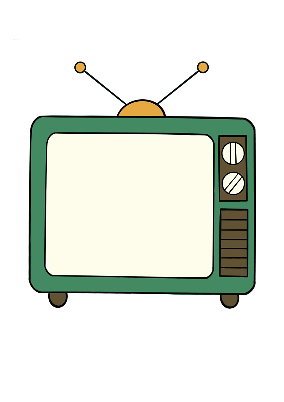 简笔画教程分享 复古电视机
