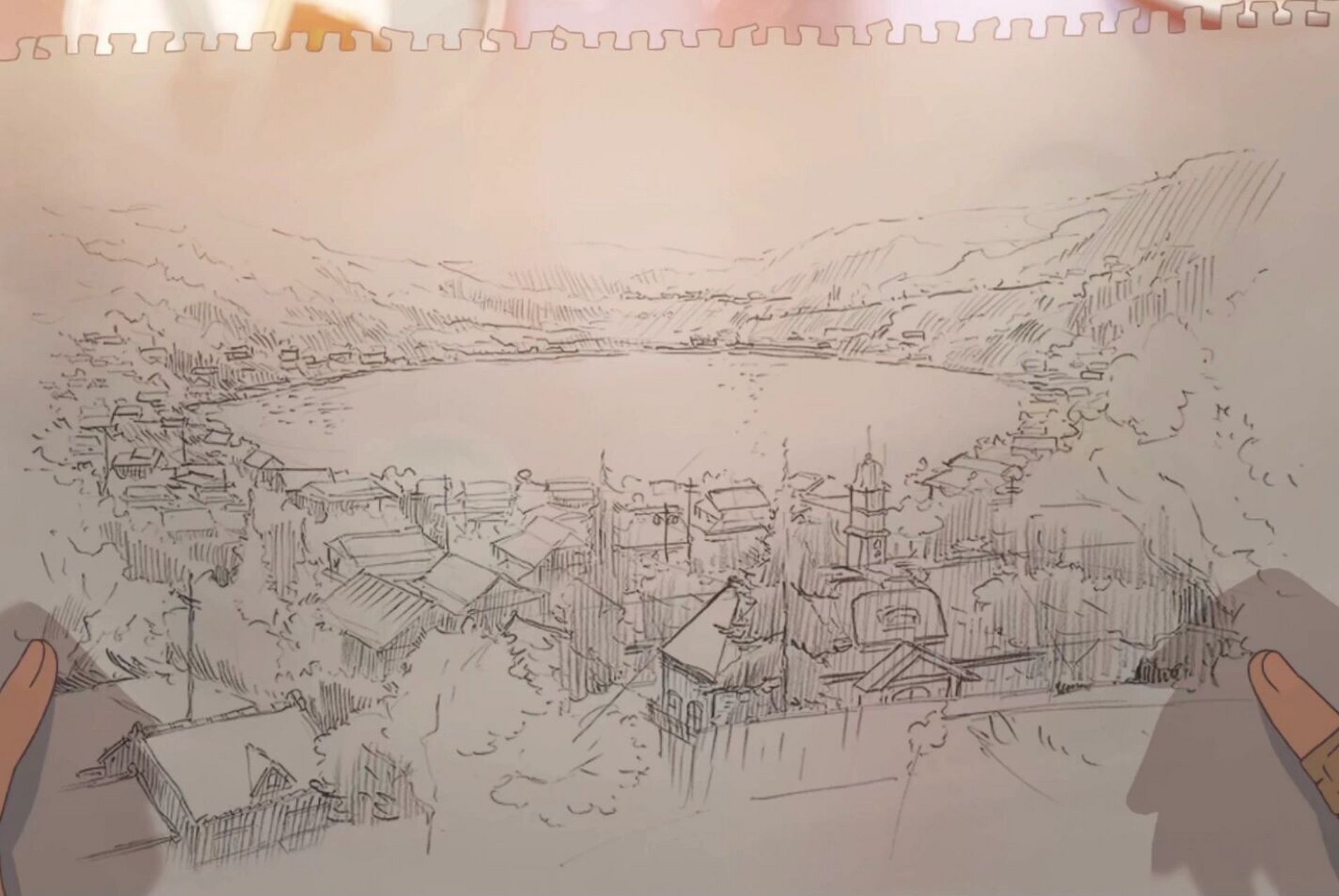 中泷画的系守镇 最后一张是电影原图 果然还是自己画出来最有感觉