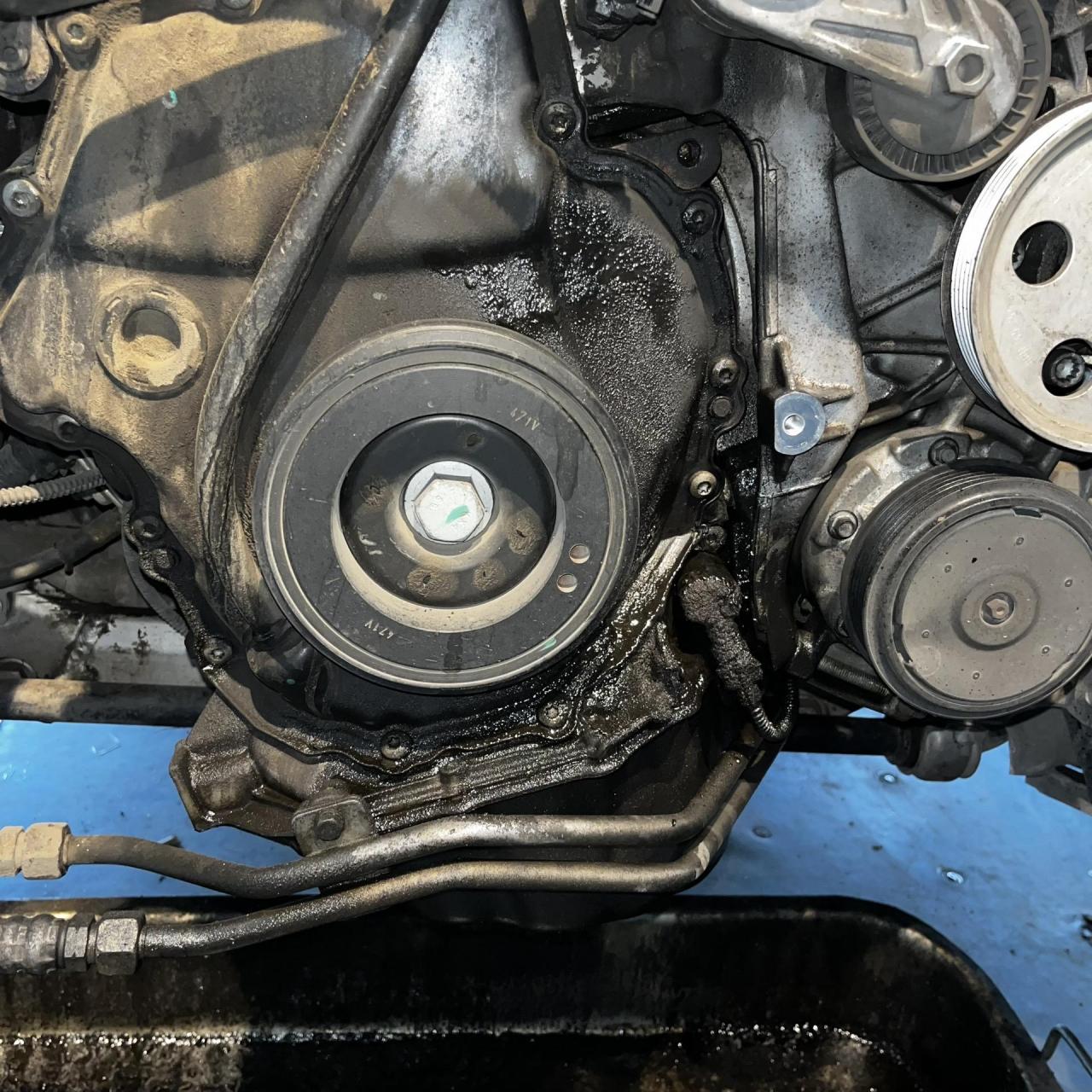 片 正时链条 核桃沙清洗积碳 处理发动机漏油漏水更换机油散热器垫