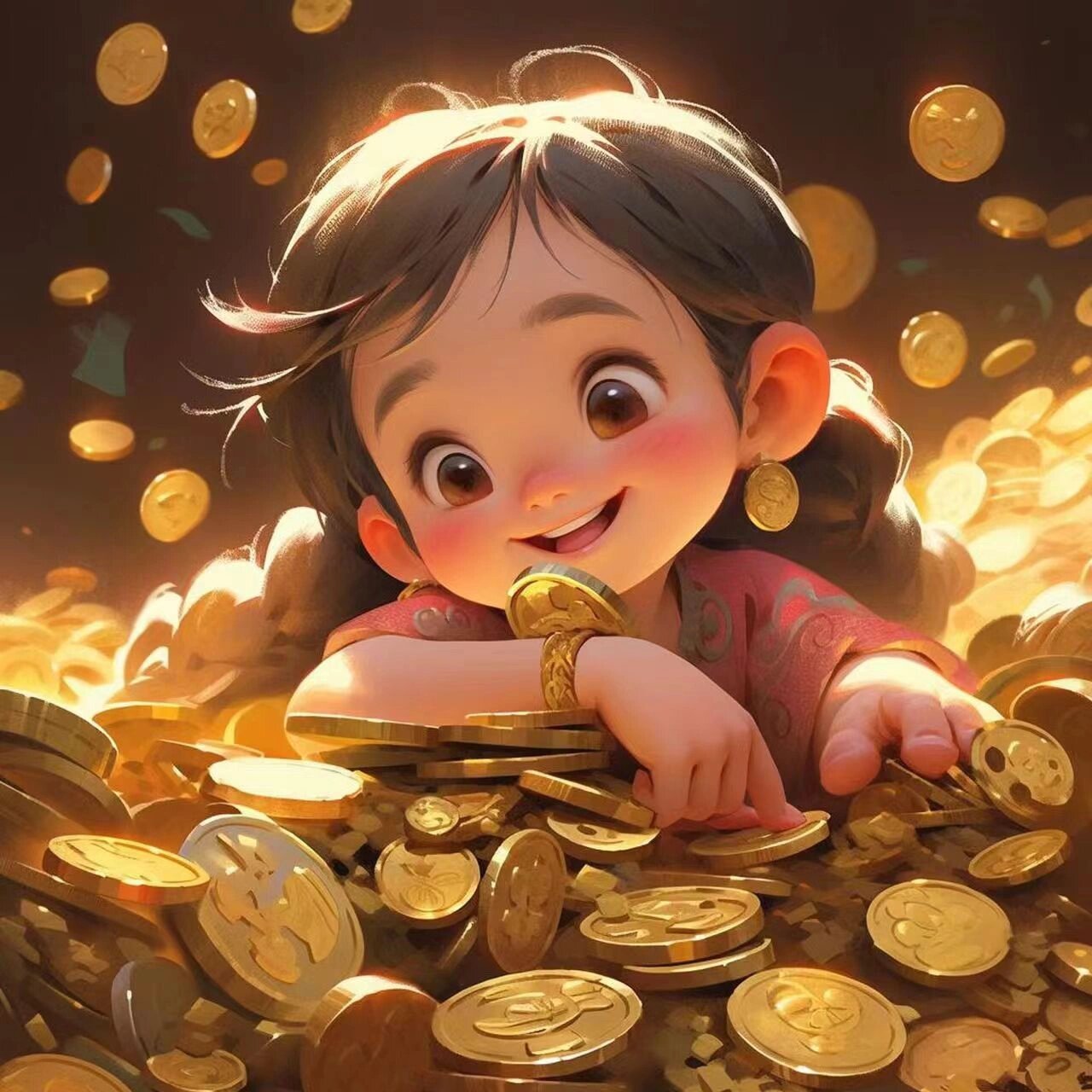 钱来钱来,招财头像 见者发财,财源滚滚来