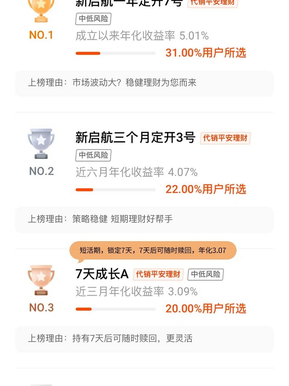 平安银行活期理财 平安银行的天天成长系列,我买了一年多了,非常稳定