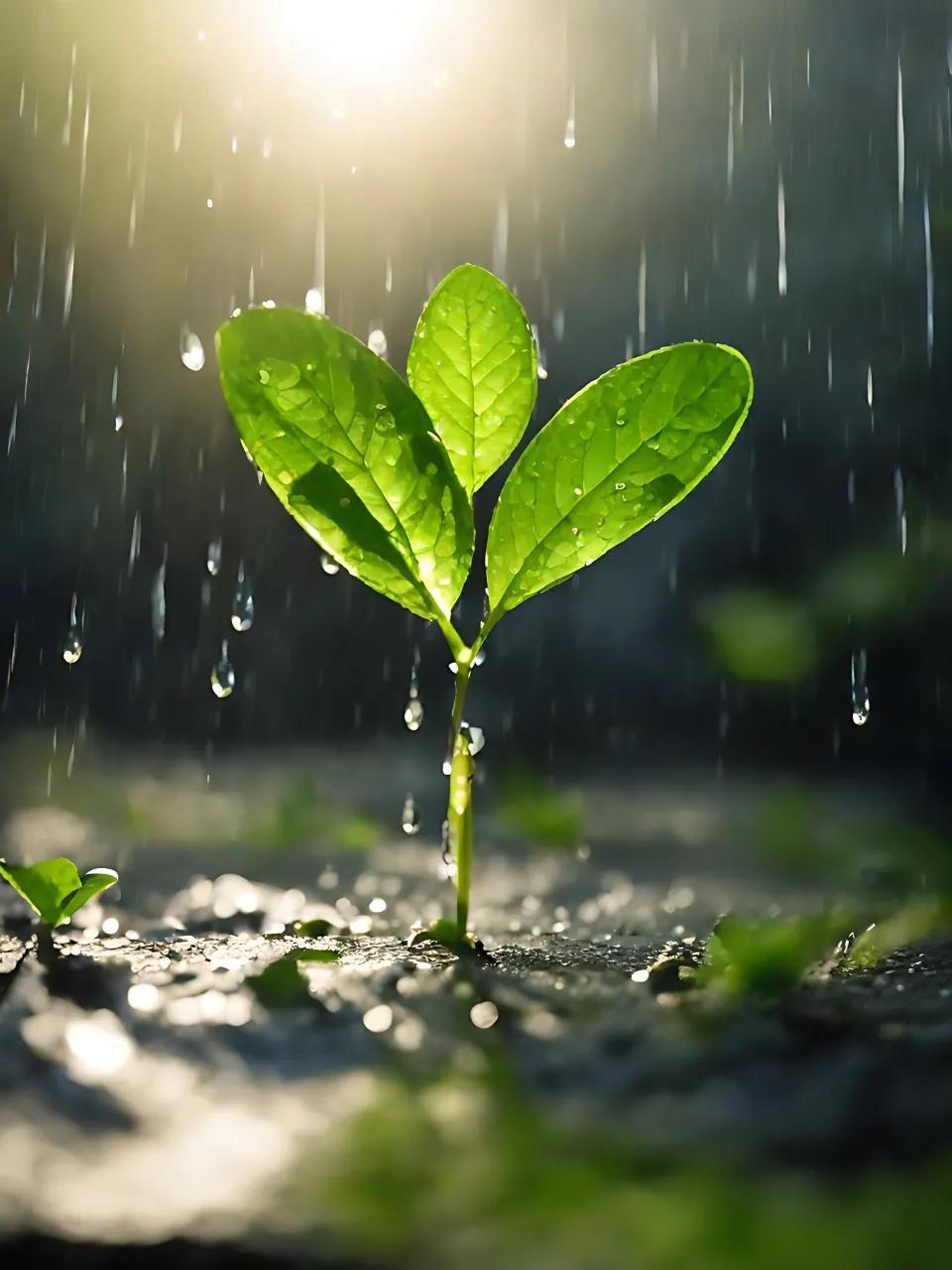 生命在风雨中成长,像一棵棵小草