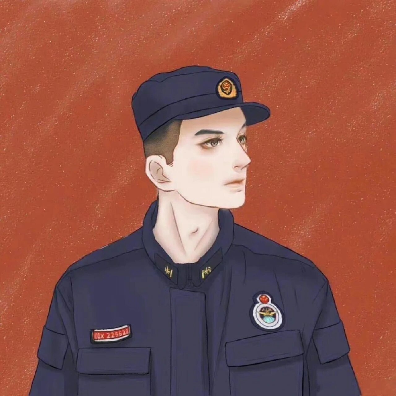 消防员情侣头像 #消防员# #护士# #蓝朋友# #消防员情侣头像