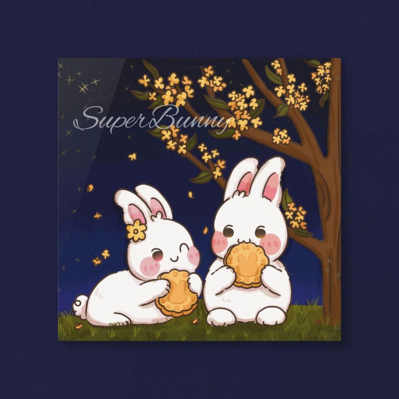 92中秋插画 桂花甜 月饼甜 还是兔兔甜呢 04040404 中秋节