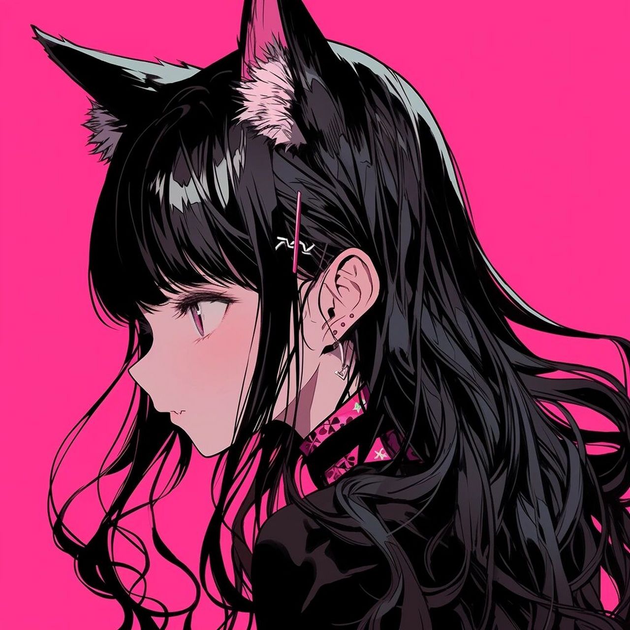 midjourney|旧漫头像-复古-甜酷猫女