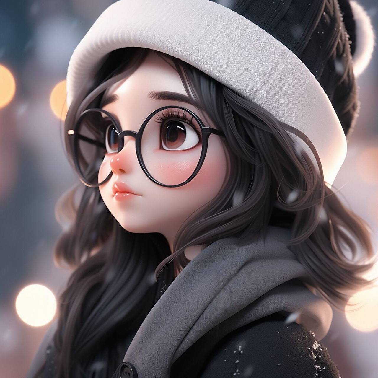 情侣头像|粉彩可爱人物:8k风格3d卡通图片 这张图片展现了一个非常