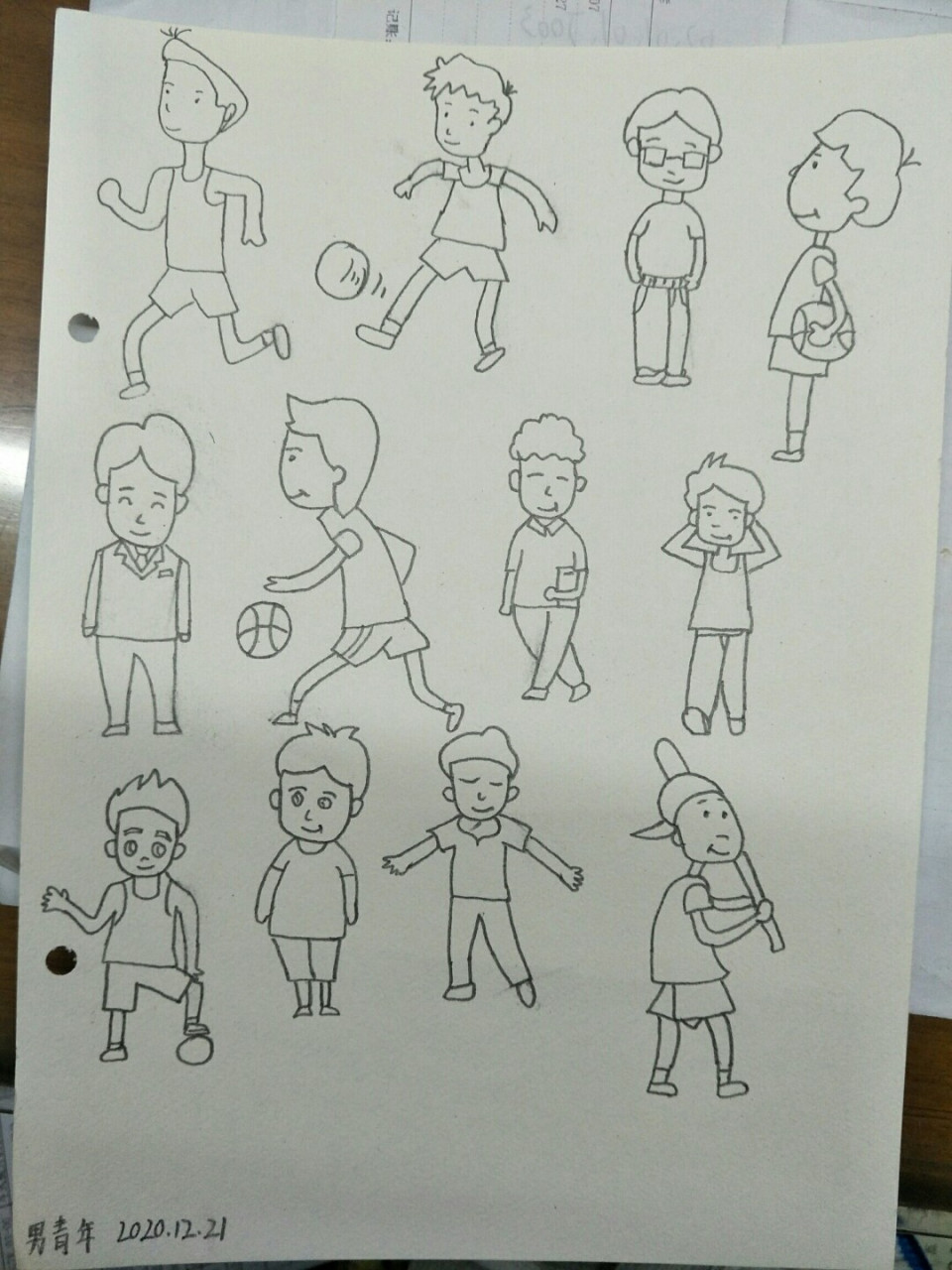 简笔画男青年,坚持打卡 #绘画