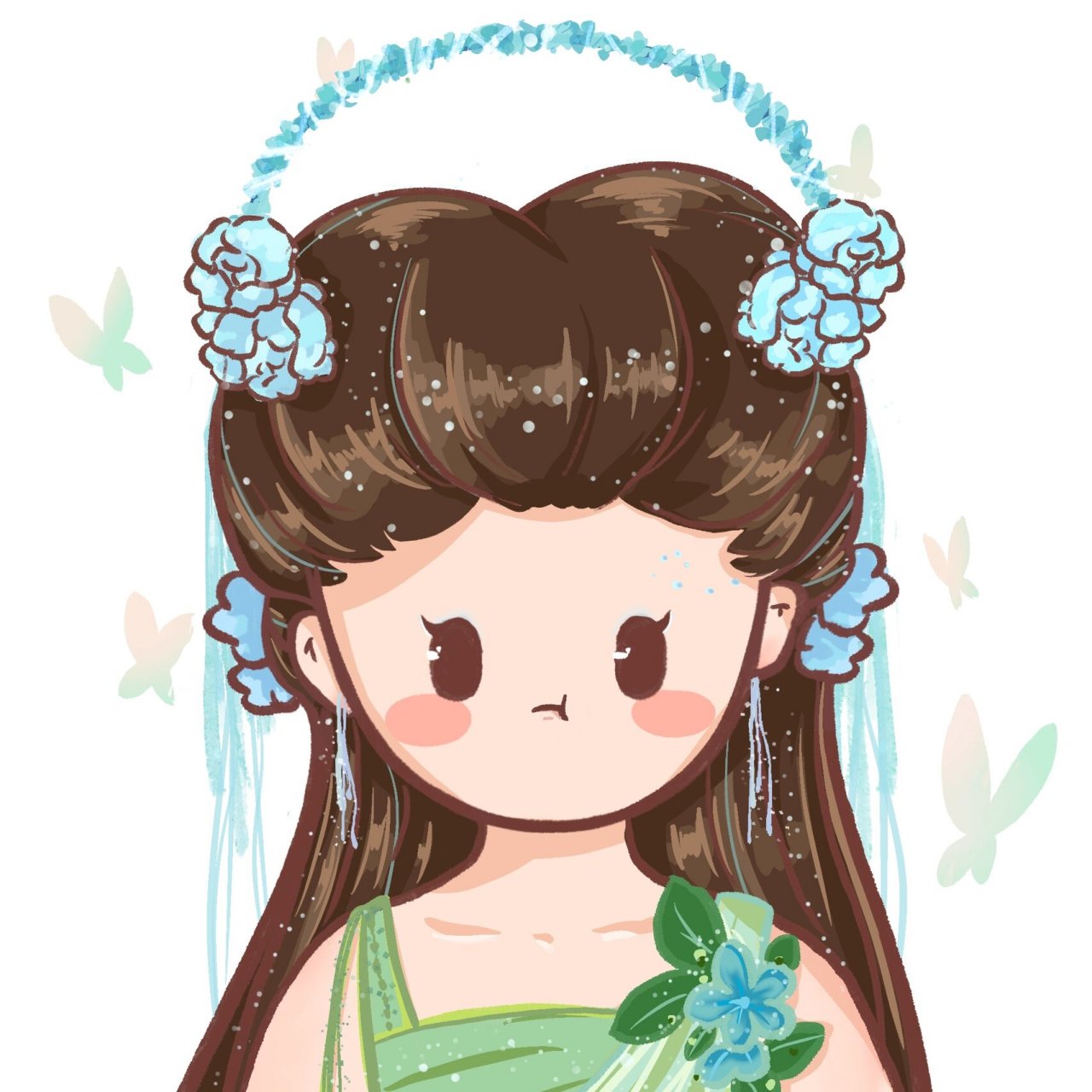 有的又调整了一下,终于把欢天喜地七仙女的头像合集整理出来啦 排列